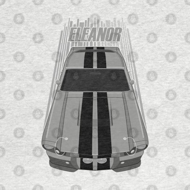 Ford Mustang Shelby GT500 Eleanor 1967 Fastback - Grey and Black Stripes by V8social